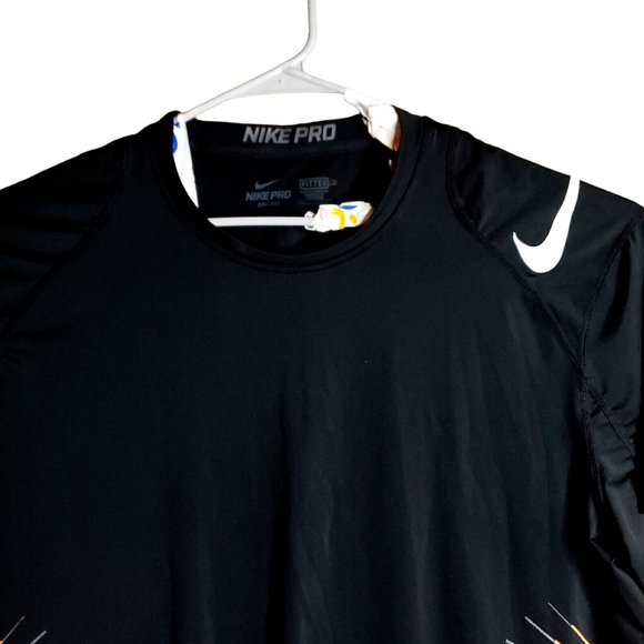 Mens Nike Pro Fitted Spandex Shirt Black W Graphic Size XXL - Picture 6 of 7